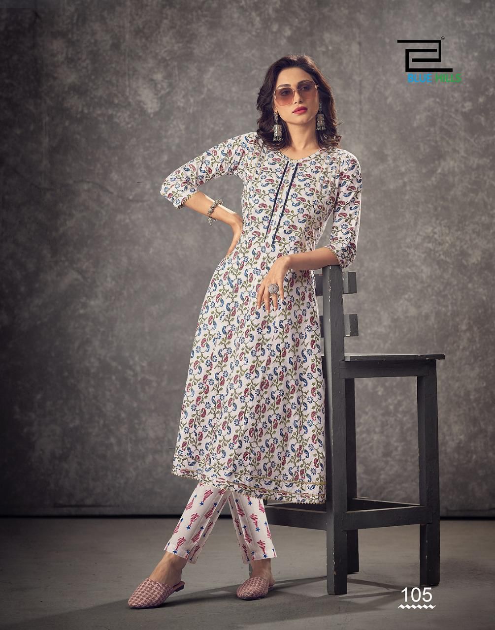 Blue Hills Cotton Show Cotton Printed Ethnic Wear Fancy Kurti With Pant Collection